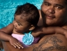 In the hotel pool