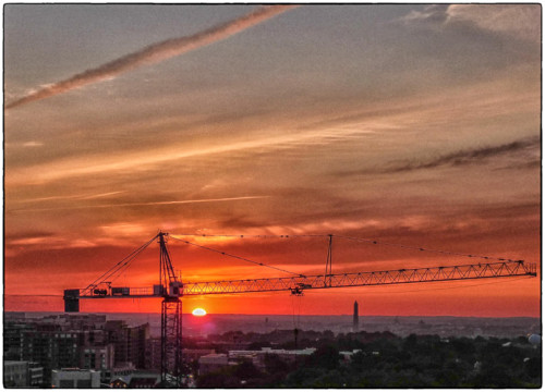 sunrise w/crane