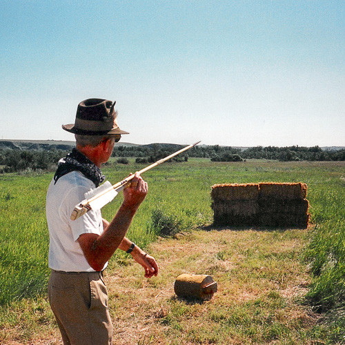 Carlton tosses the atlatl back in the day