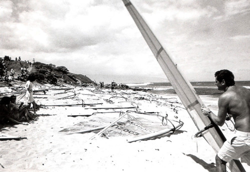 Wind surfing on Maui - Early 1990's