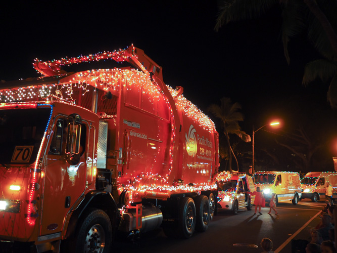 Gotta love a place that has a garbage truck in the Xmas Parade.