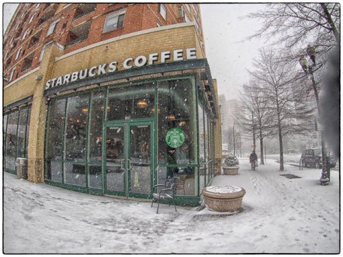 Our ace maintenance guys had their priorities right - shovel out Starbucks first.