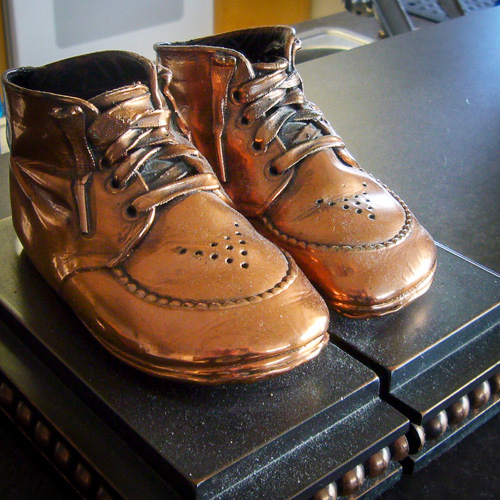 Carlton's Bronze Baby Shoes. I bought these at Carlton's Mother's estate sale. The amused me. But, after 25+ years I am no longer amused.