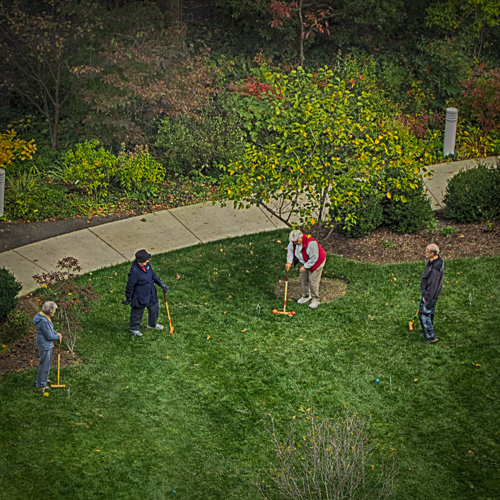 Looked out my window - and what did I see. My neighbors playing croquet.