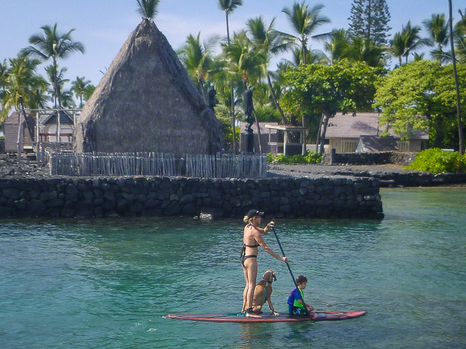 Paddle Boarding with grand kid and dog
