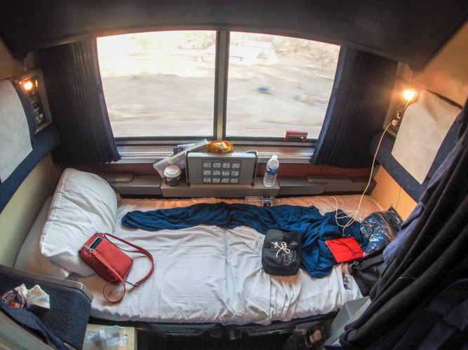 The room - night mode. There is a bunk/rack above. You would have to sleep very carefully.