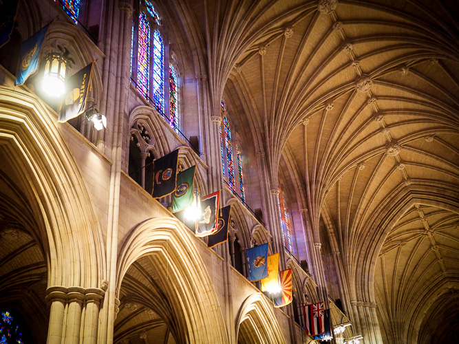 National Cathedral - notice the Hawaiian flag is in the wrong place.