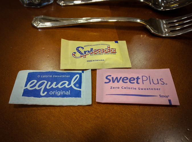 At the asylum we have three kinds of faux sugar.