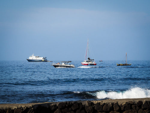 Lots of boat traffic.