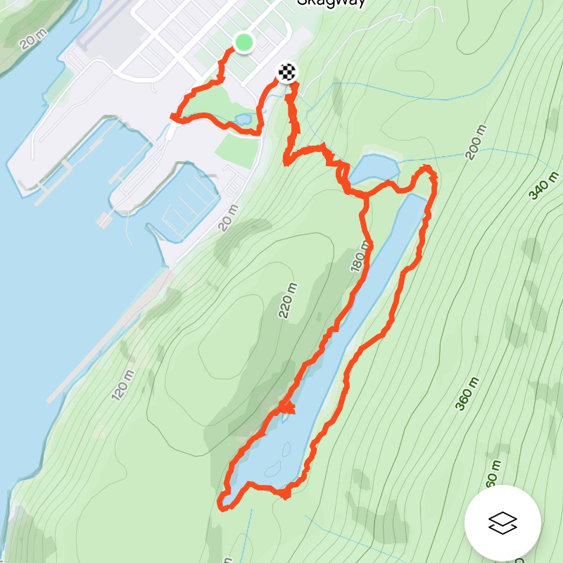 About 4 miles and 600 feet elevation gain.